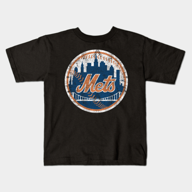 Baseball METS RETRO Kids T-Shirt by DKornEvs